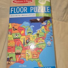 Melissa & Doug USA Map 42-Piece Jigsaw Floor Puzzle for Kids Ages 3+ - .com,