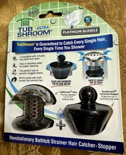(1 Pack) Tub Shroom Strainer Hair Catcher Drain Protector Platinum Bundle New