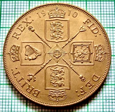 Great Britain Retro Model King Edward VII 1910 Double Florin, Brass Fantasy Coin