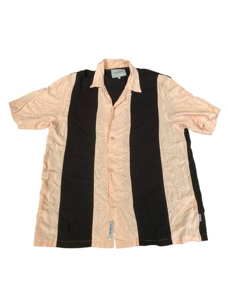 Carhartt WIP Button-Up Shirt Men's Medium Pink Black S/S Lane Shirt Collared