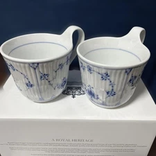 ROYAL COPENHAGEN Blue Fluted Plain High Handle Mug