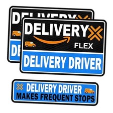Flex Delivery Driver Car Magnet, 3PCS Frequent Stops Removable Set, Blue Black