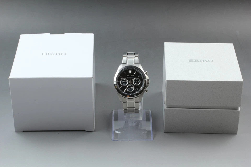 [Casi COMO NUEVO] SEIKO Cronógrafo 8T63-00D0 Negro Reloj de Cuarzo para Hombre de JAPÓN Foto 2 de 4