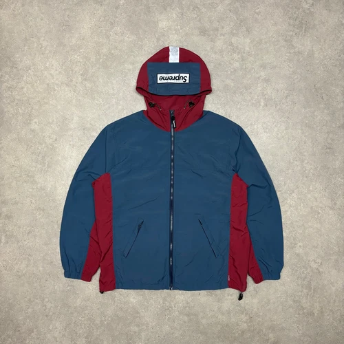 Coupe vent vintage Supreme bleu et rouge logo boîte (M)