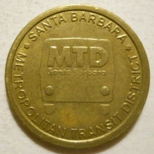 Santa Barbara Metro Transportation District (California) transit token - CA815J