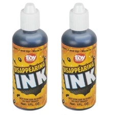 2 Bottles of Magic Disappearing Ink 1oz Bottle Novelty Party Gag Prank Joke Fun