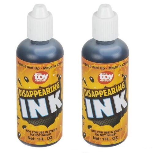 2 Bottles of Magic Disappearing Ink 1oz Bottle Novelty Party Gag Prank Joke Fun - Picture 1 of 3