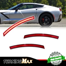 Red Lens Red LED Lights Rear Side Marker Lamps For 2014-19 Chevrolet Corvette C7