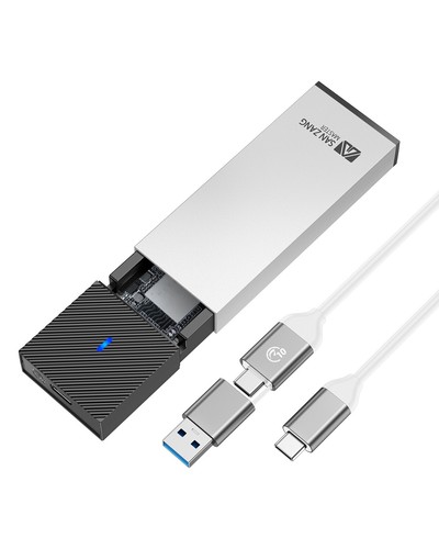 M.2 NVMe SATA NGFF Adapter Externes SSD Gehäuse Case M/M+B Key USB-C 3.2 Silber - Bild 10 von 20