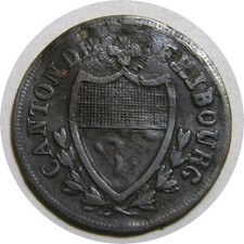 elf Switzerland Canton Freyburg Freiburg 2 1/2 Rappen 1846  post-Concordat