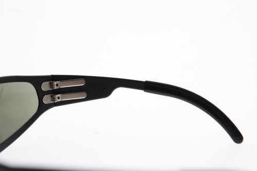 Vintage IBEAMS 'Beamer' Matte Black Aluminum Wrap Sunglasses w/ Case USA - Picture 9 of 16