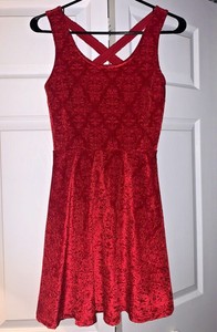 Kohl S Candies Juniors Red Velvet Sleevless Short Dress Xs Lightly