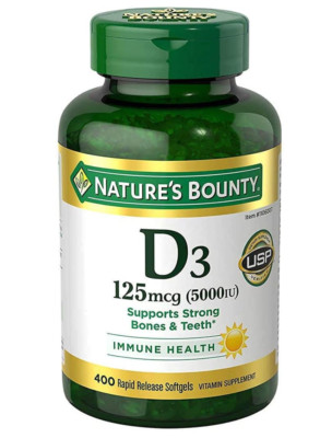 Nature's Bounty Immune Health Vitamin D3 5000 iu, Rapid Release 400 Softgels