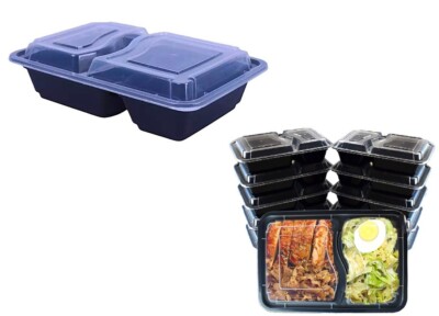 5 x 32oz (947ml) MEAL PREP 2-FACH BEHÄLTER + DECKEL | WIEDERVERWENDBARE BROTDOSEN