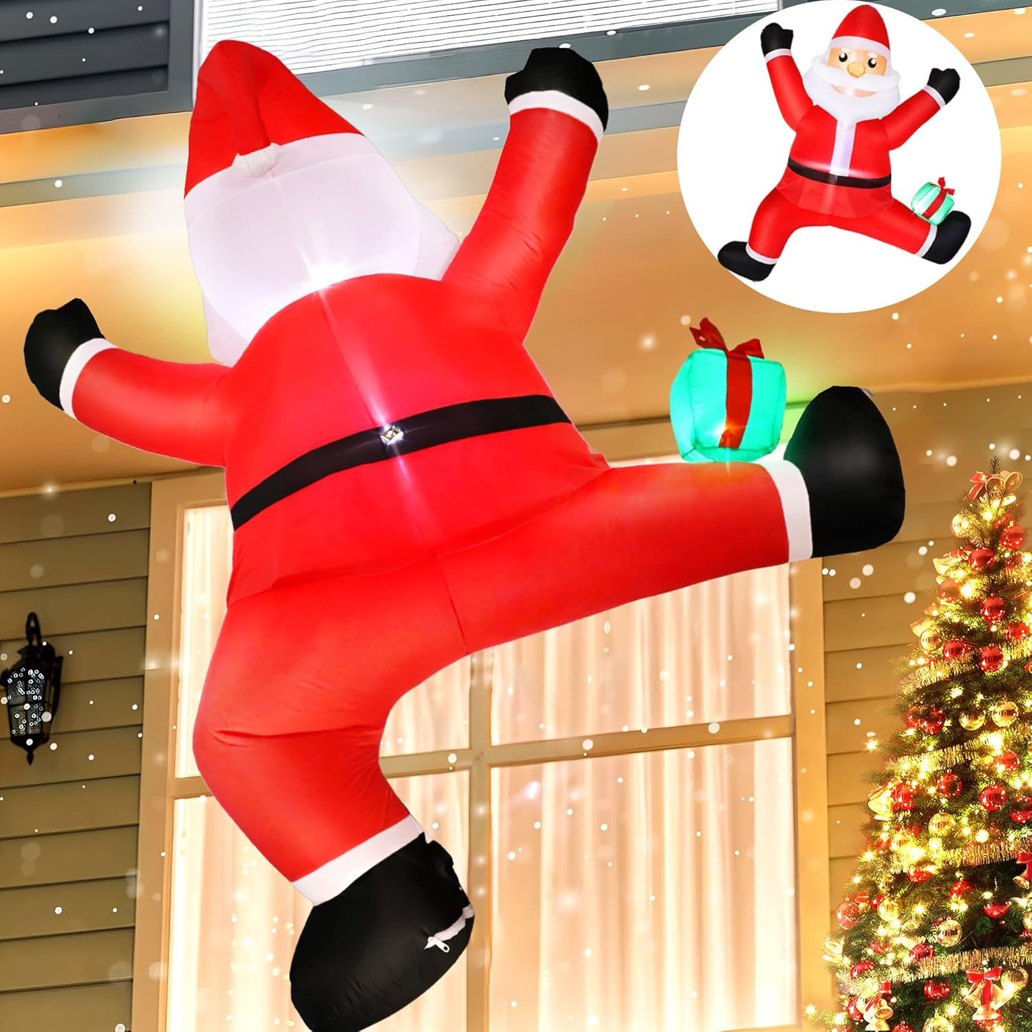 Christmas Inflatables Outdoor Decoration, 6 FT Christmas Decor Climbing Santa Cl