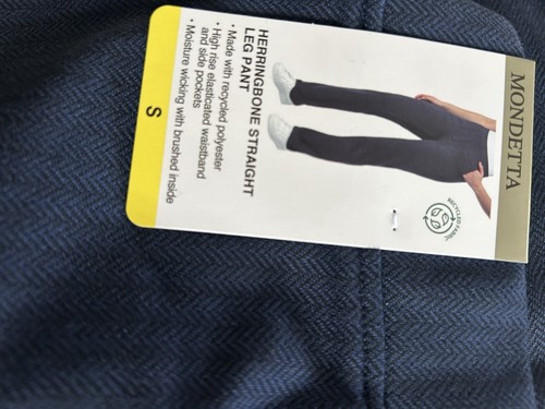 Mondetta Ladies Pull-On Herringbone Straight Leg Pant, Size Small, Color Blue… - Picture 4 of 5