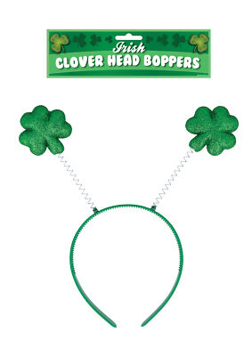 Grün Glitzer Kleeblatt Kopf Bopper Stirnband - St Patrick's Day