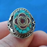 Ancient Solid Roman Style SILVER Intaglio Signet Seal Ring