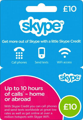 Buy Skype Credit Voucher Code Top Up By £ 10