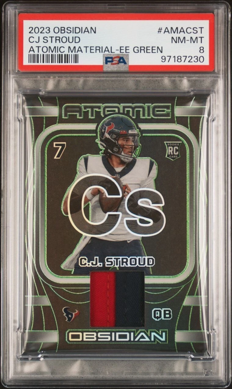 CJ Stroud Panini Obsidian Atomic Materials #AMACST Electric Etch Green