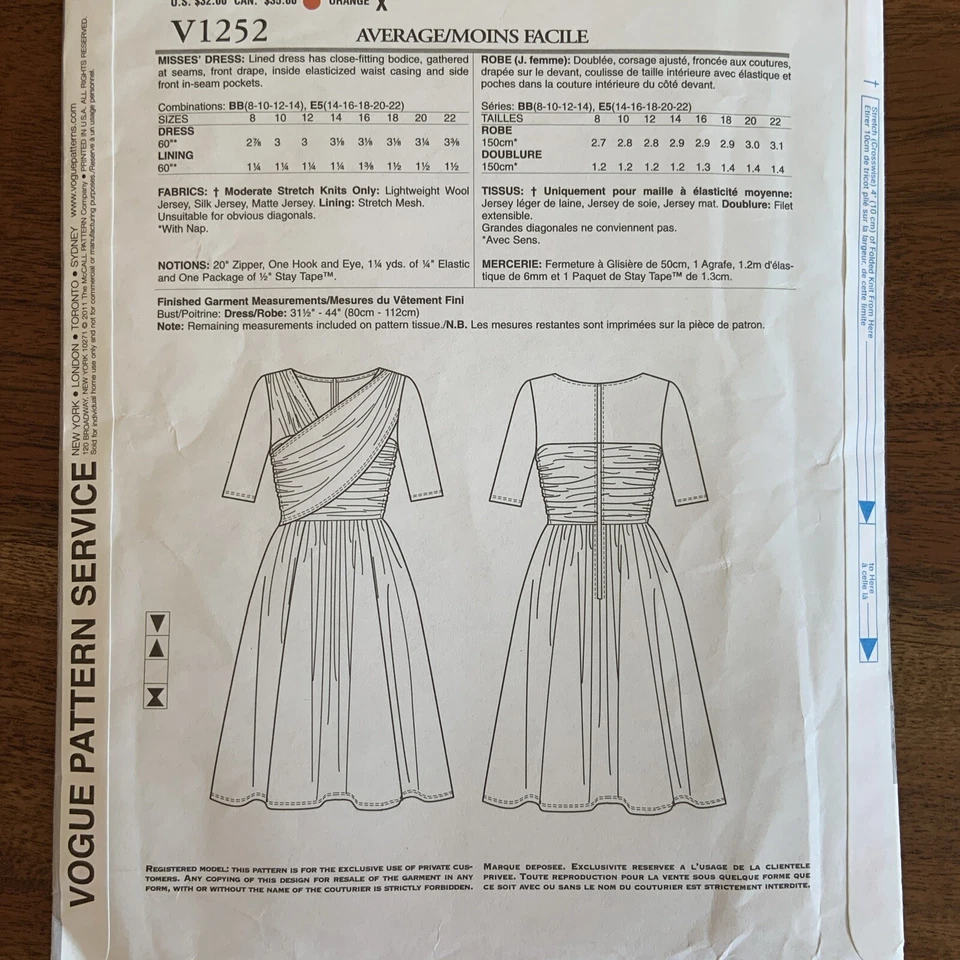 Tracy Reese Vogue American Designer Sewing Patterns V1252 or V1190 - Image 4 of 4