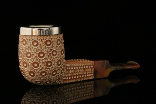srv Premium - Self Sitter Billiard - Block Meerschaum Pipe with case M2337 - Picture 3 of 11