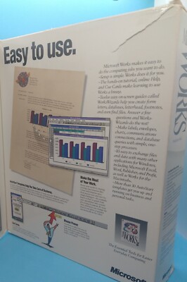 Vintage 1993 Microsoft Works: Version 3.0 Disk Set 1-4, with Money