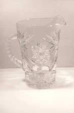 Vintage Anchor Hocking Early American Prescut Star of David Glass Pitcher 6 Cup