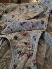 Vintage Victorias Secret 100 Cotton Floral Hi Cut Panty, Large
