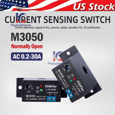 M3050 AC 0.2-30A Current Sensing Switch Induction Relay Inductor Self-Powered US