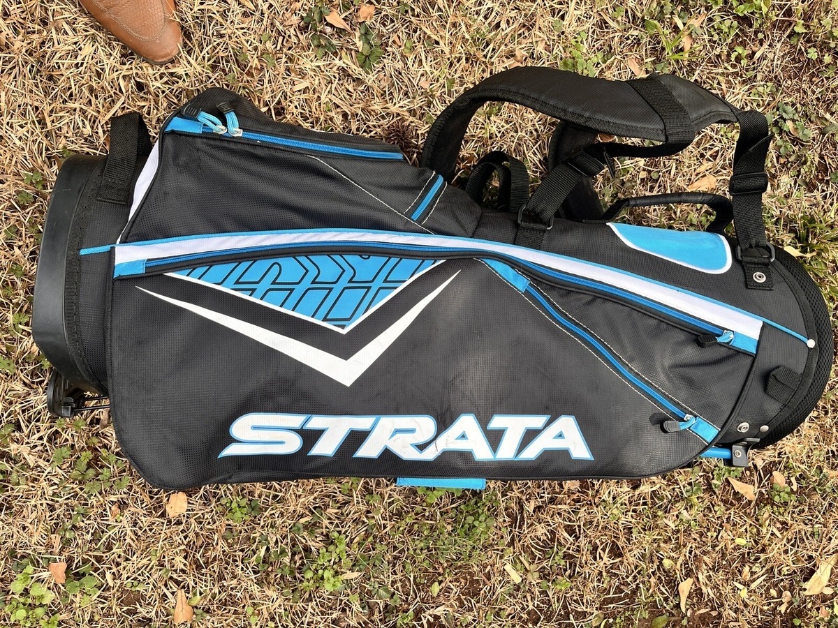 Callaway Strata Golf Carry Stand Bag 7-Way Black Blue 5 Pockets