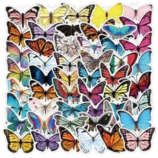 50 Pack of Cool Butterfly Stickers for Laptop/Water Bottle/Phone Case/Notebook
