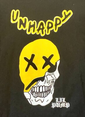 Lil Pump T Shirt Rap Hip Hop T Shirt Skull T Shirt Mens Large Concert T Shirt