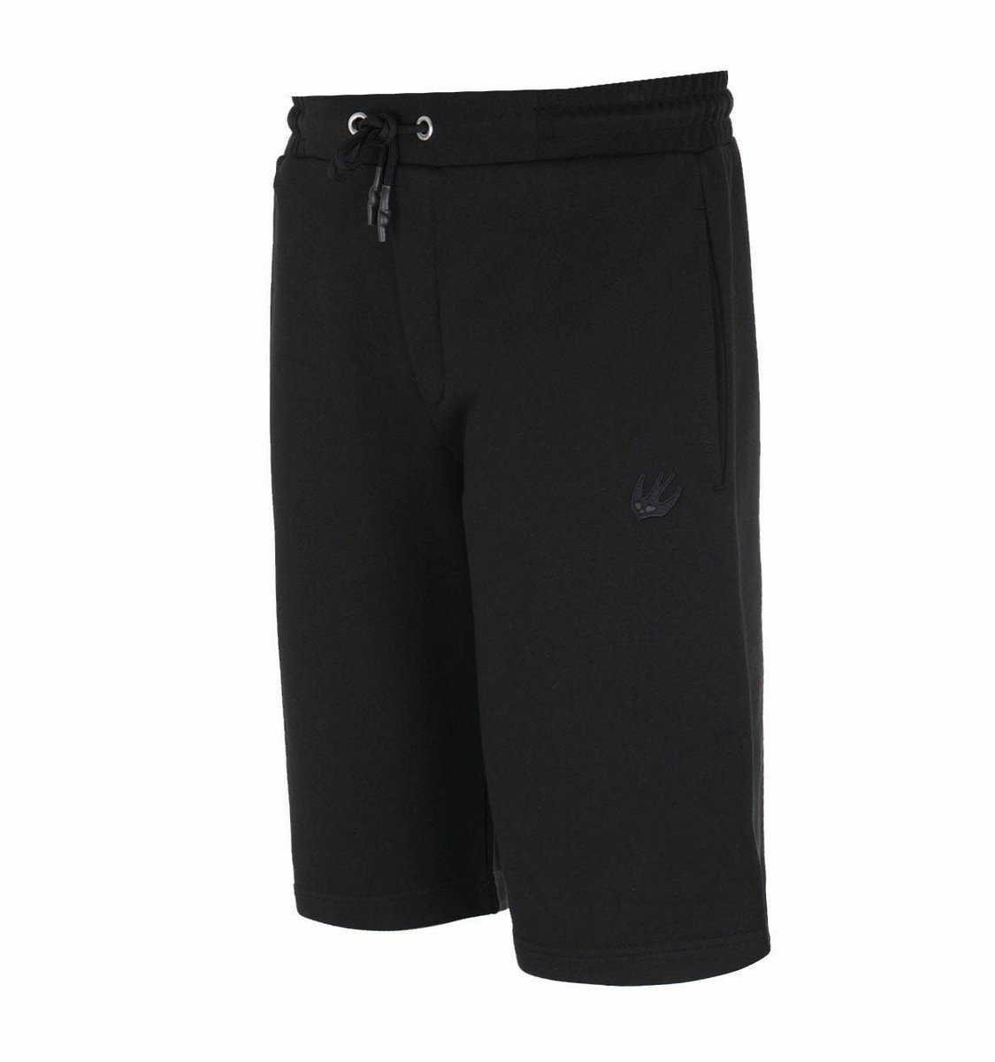 mcq alexander mcqueen 3タックワイドショーツ MCQ Alexander McQueen Swallow Logo Black Sweat Shorts | eBay