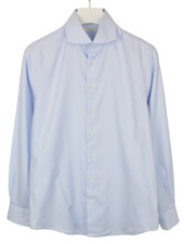 SUITSUPPLY Try On Slim Fit Formal Shirt Men's 39 / 15 1/2 Blue Cutaway Collar