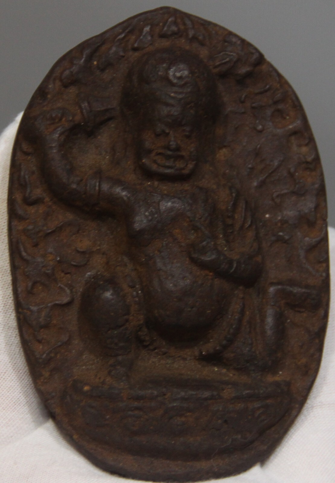 Tibet 1500s Old Buddhist Medicine Clay Tsa Tsa Buddha Statue Fudosan Acalanatha