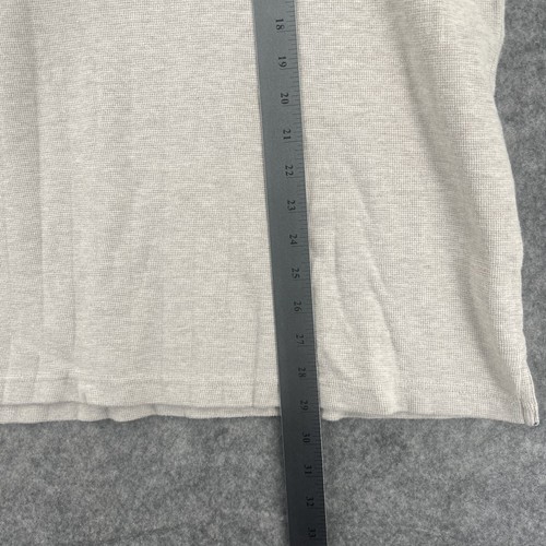 Camicia LL Bean Henley uomo XL alta beige firmata maglia waffle 187245 - Foto 11 di 12