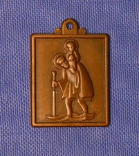 Vintage St. Christophorus "Karl Pichl KG" brązowa tabliczka antyczna automobilia