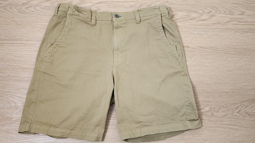 Orvis Angler Chino Shorts Men's 38 Hiking Fishing Twill Flat Front Beige Brown