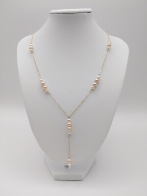 Tiffany And Company Pearl And 10k Gold Lavalier Tassel Delicate Chain  Necklace