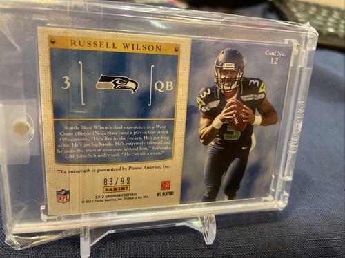 2012 Panini Rookie Gridiron Kings Russell Wilson Auto /99 RC. Hot!!! - Picture 11 of 11