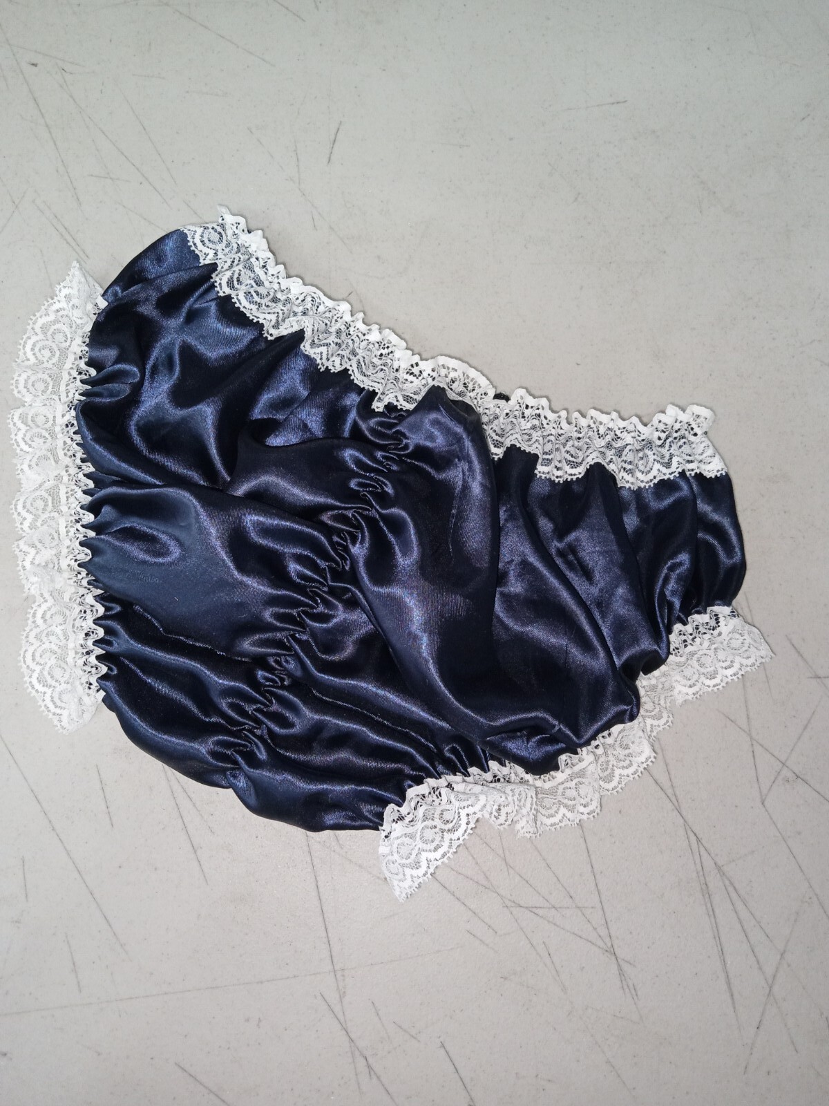 SISSY~MAIDS~ADULT BABY~UNISEX~TV/CD BLACK SATIN & WHITE LACE PINCH PANTIES 3Pk image 5