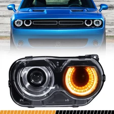 For 2015-2023 Dodge Challenger Halogen Projector Headlight w/ LED DRL Passenger