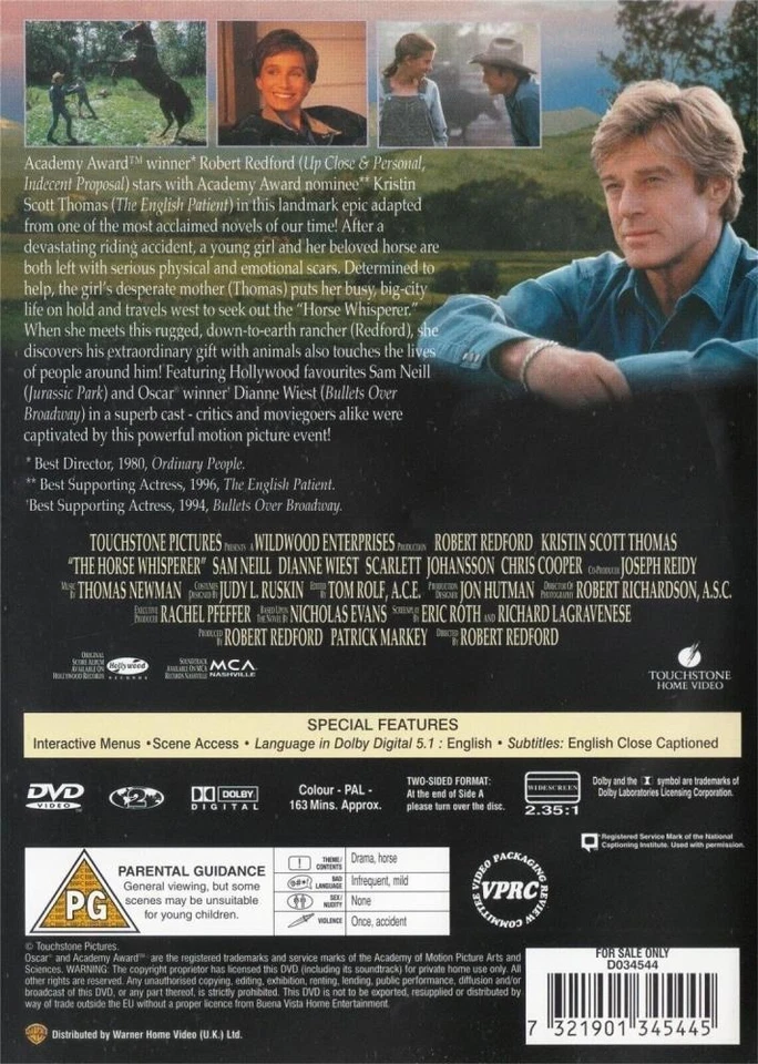 The Horse Whisperer DVD Drama Kristin Scott Thomas Free Royal Mail Delivery - Image 2 of 4