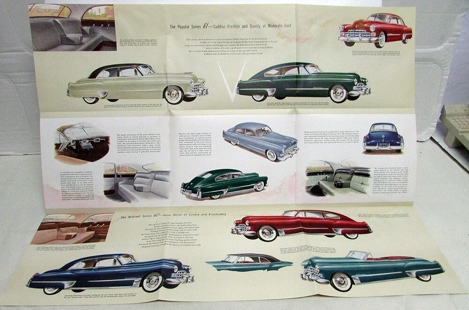 1948 Cadillac Series 61 62 60 Special 75 Original Color Sales Brochure Folder - Imagem 3 de 4
