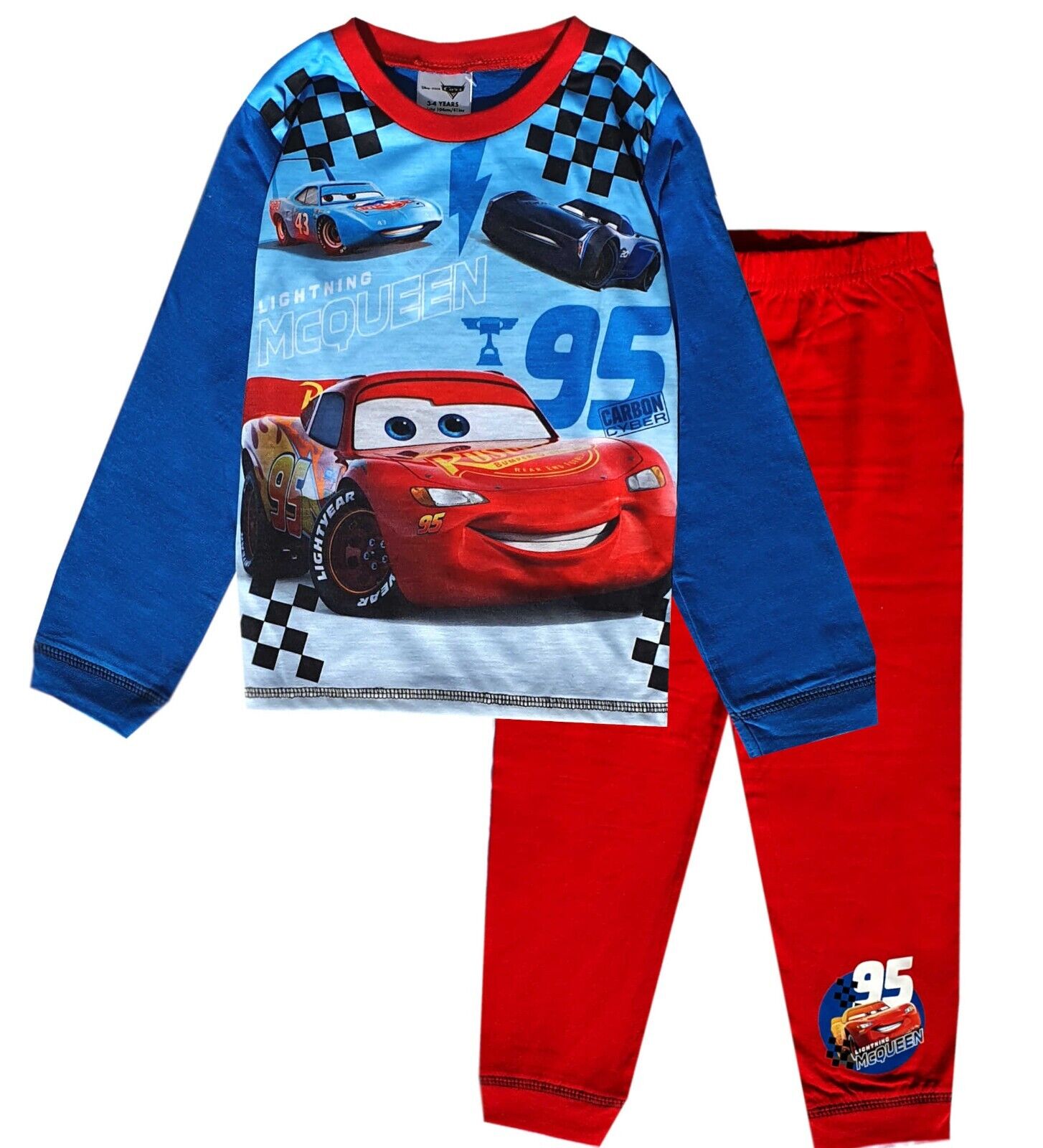 Boys Cars Pyjamas PJs Disney Lightning McQueen Sleepwear Age 1-10 Years ...