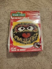 Vintage 1979 Vogart Sesame Street Oscar The Grouch Hook It Pillow Kit NEW SEALED