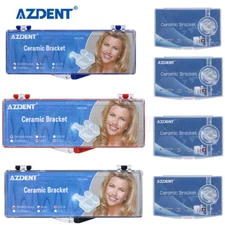 AZDENT Ceramic Dental Brackets Orthodontic Braces MBT Roth 0.022 0.018 Hooks