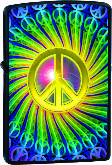 Mo Peace Black Zippo Lighter