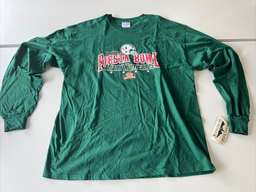 Miami Hurricanes Vintage Shirt 2003 Tostitos Fiesta Bowl Green Size XL - NWT